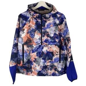 Womens Adidas Windbreaker Jacket Athletic Retro Coverup Sporty Spice Workout MED